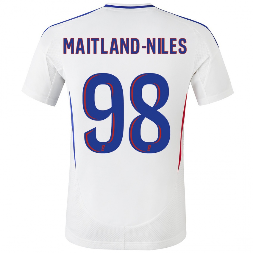 Kinder Ainsley Maitland-Niles #98 Weiß Blau Heimtrikot Trikot 2024/25 T-Shirt