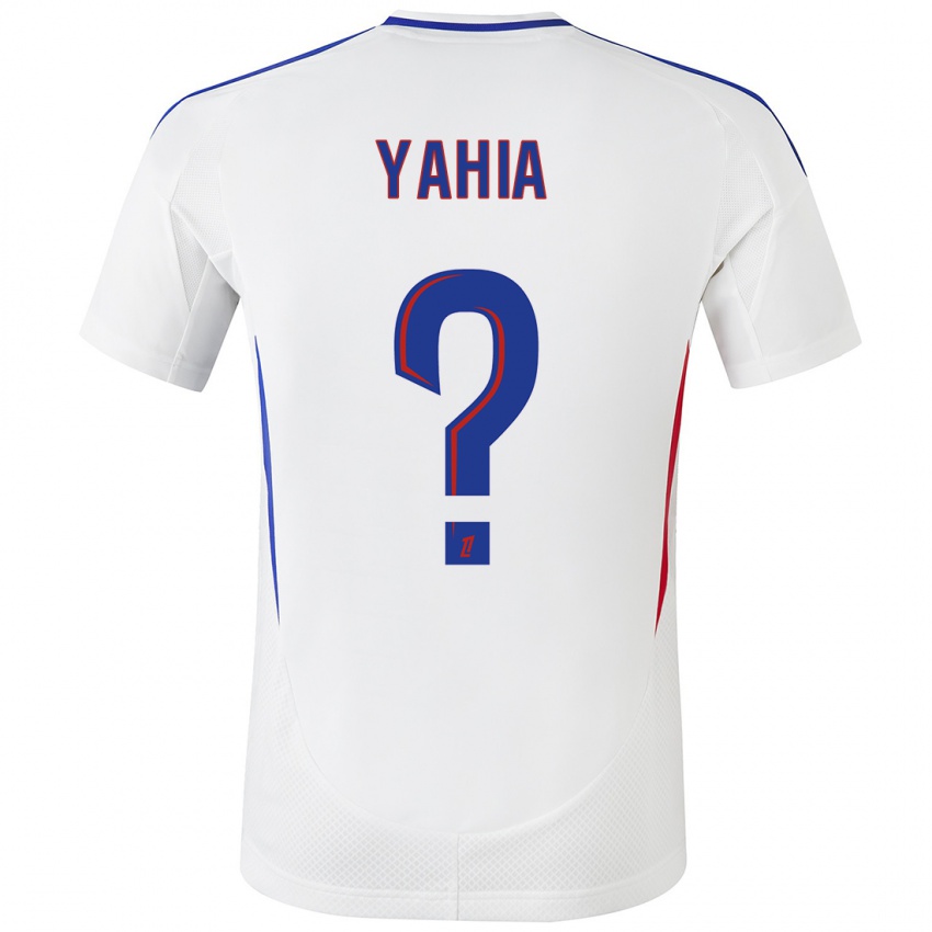 Kinder Kelyan Yahia #0 Weiß Blau Heimtrikot Trikot 2024/25 T-Shirt