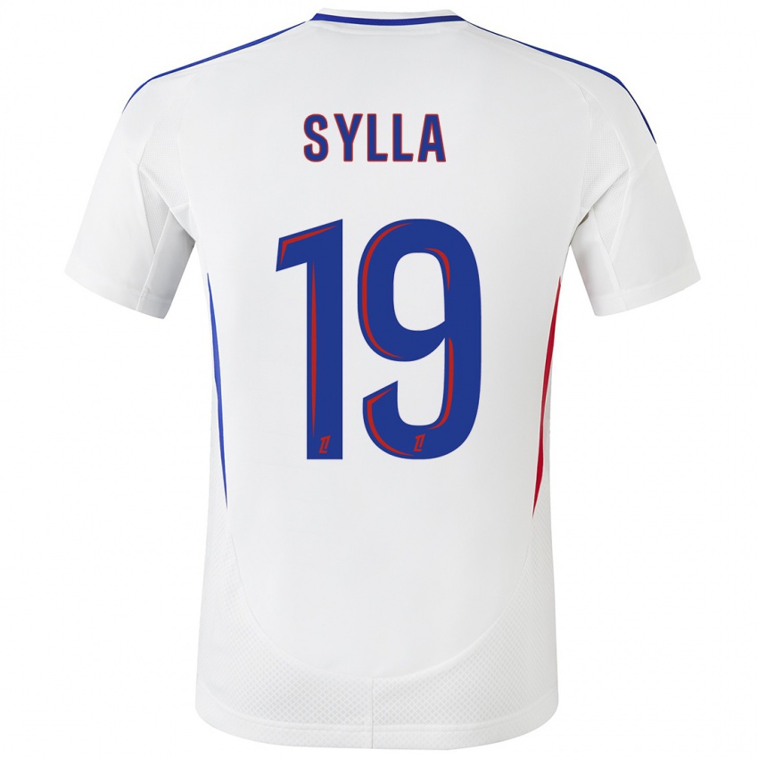 Kinder Kysha Sylla #19 Weiß Blau Heimtrikot Trikot 2024/25 T-Shirt