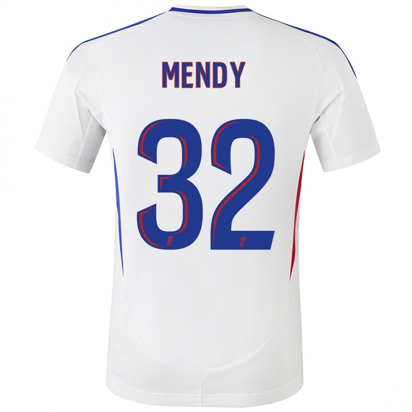 Kinder Maeline Mendy #32 Weiß Blau Heimtrikot Trikot 2024/25 T-Shirt