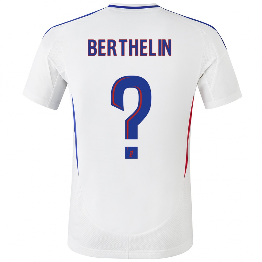 Kinder Romain Berthelin #0 Weiß Blau Heimtrikot Trikot 2024/25 T-Shirt