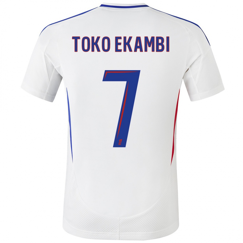 Kinder Karl Toko Ekambi #7 Weiß Blau Heimtrikot Trikot 2024/25 T-Shirt