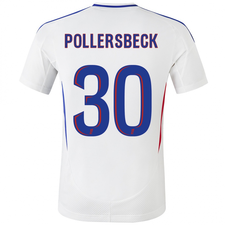 Kinder Julian Pollersbeck #30 Weiß Blau Heimtrikot Trikot 2024/25 T-Shirt