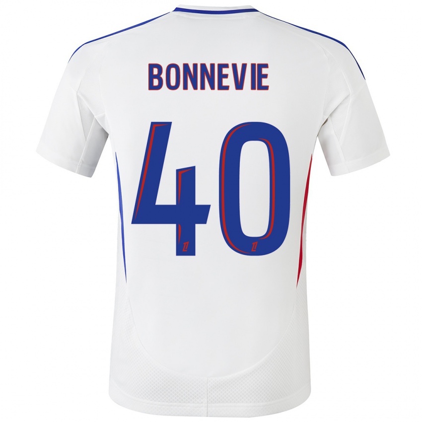 Kinder Kayne Bonnevie #40 Weiß Blau Heimtrikot Trikot 2024/25 T-Shirt