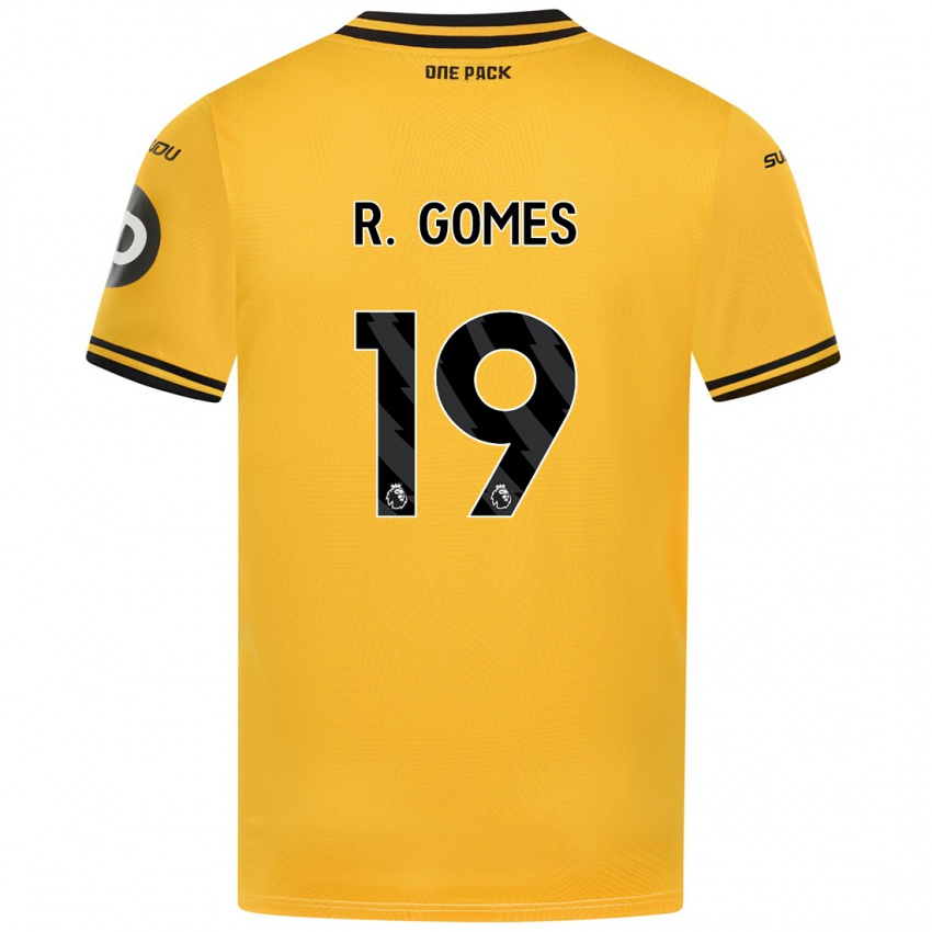 Kinder Rodrigo Gomes #19 Gelb Heimtrikot Trikot 2024/25 T-Shirt