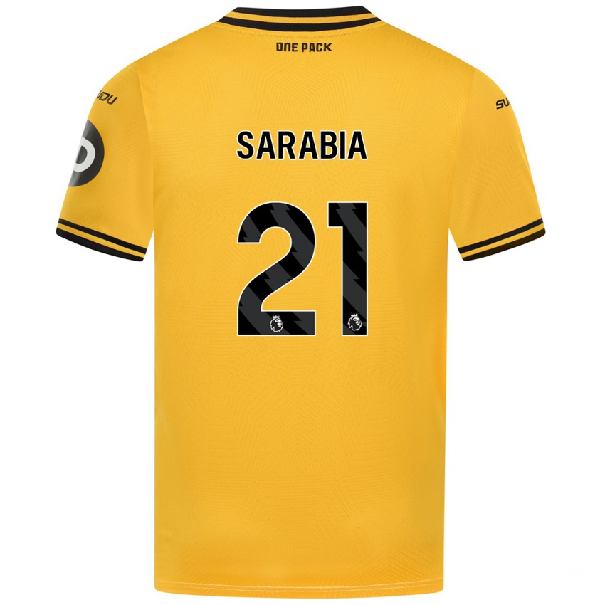 Kinder Pablo Sarabia #21 Gelb Heimtrikot Trikot 2024/25 T-Shirt