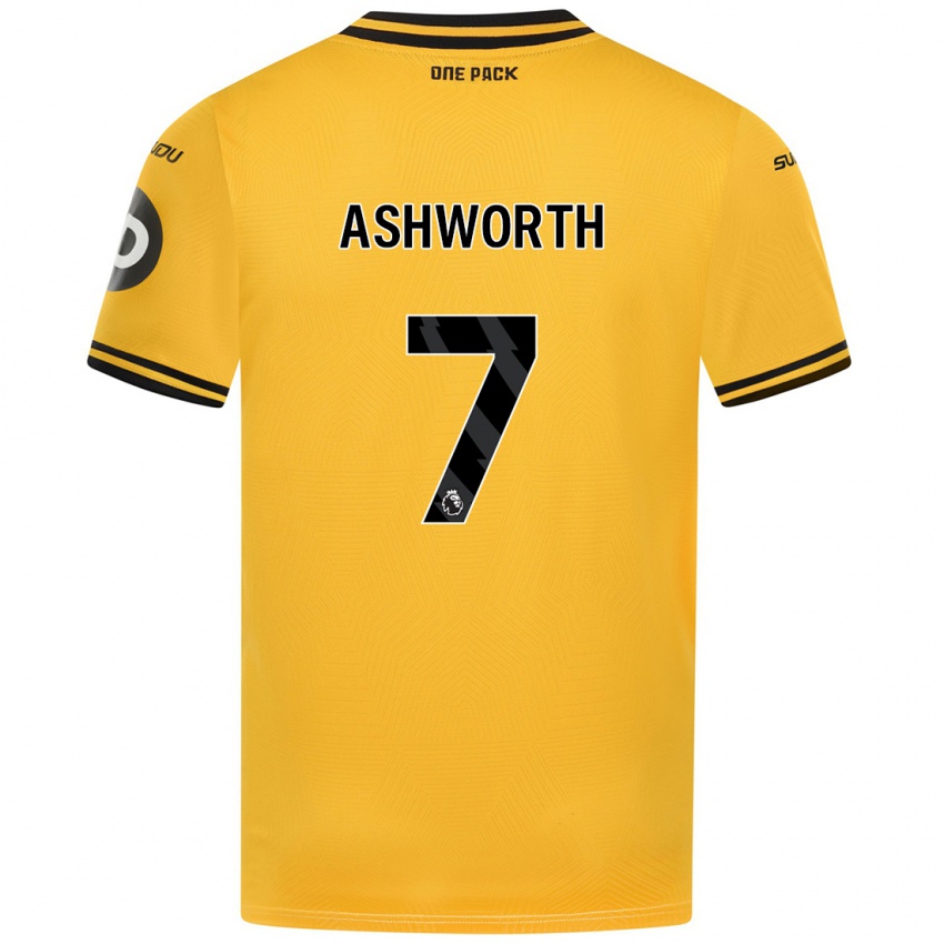 Kinder Fin Ashworth #7 Gelb Heimtrikot Trikot 2024/25 T-Shirt