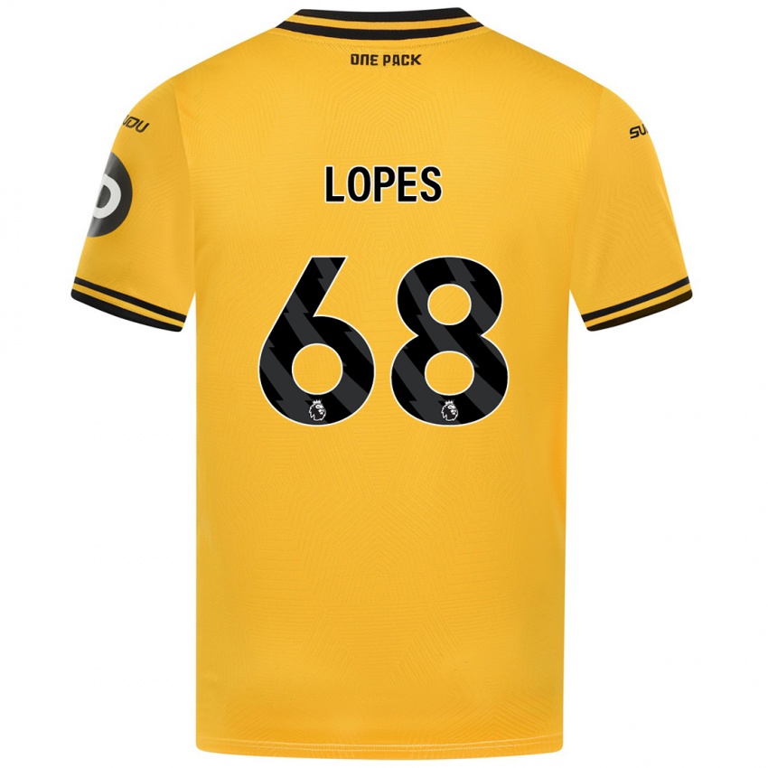 Kinder Leo Lopes #68 Gelb Heimtrikot Trikot 2024/25 T-Shirt