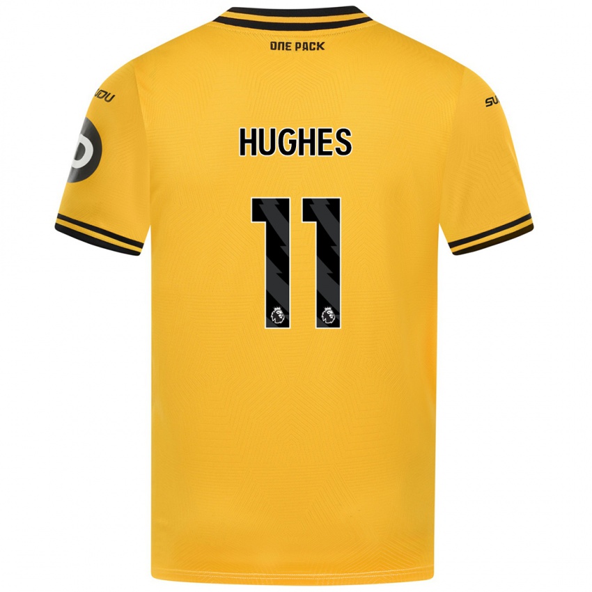 Kinder Amber Hughes #11 Gelb Heimtrikot Trikot 2024/25 T-Shirt