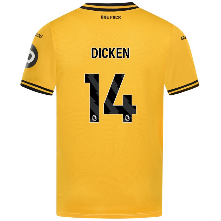 Kinder Amy Dicken #14 Gelb Heimtrikot Trikot 2024/25 T-Shirt