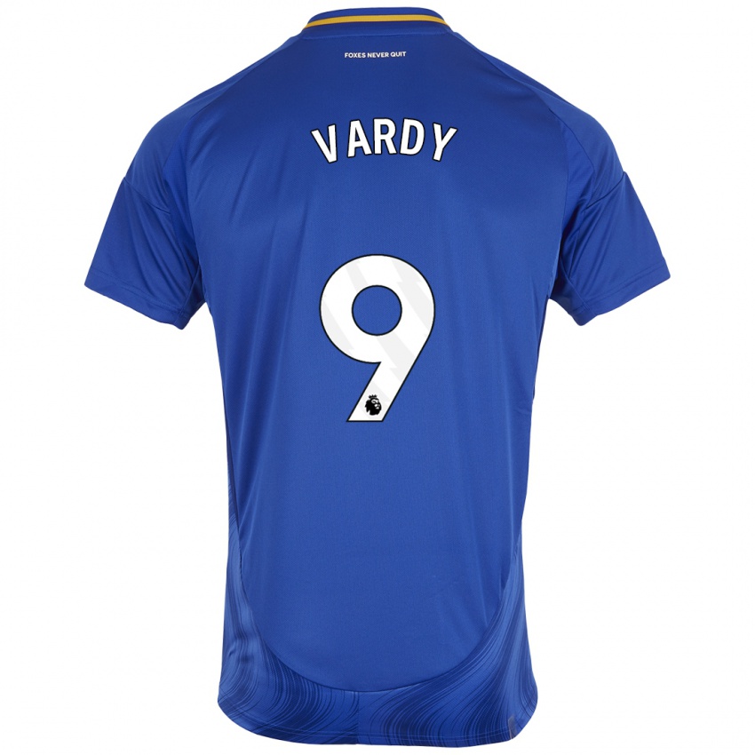 Kinder Jamie Vardy #9 Blau Weiß Heimtrikot Trikot 2024/25 T-Shirt