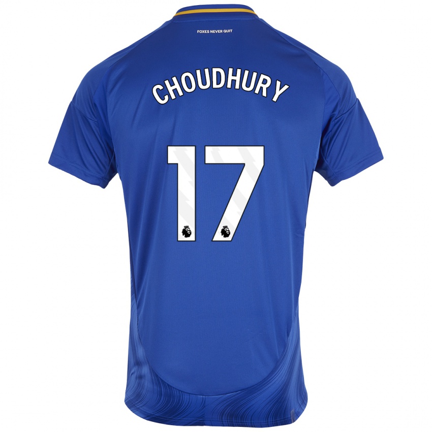 Kinder Hamza Choudhury #17 Blau Weiß Heimtrikot Trikot 2024/25 T-Shirt