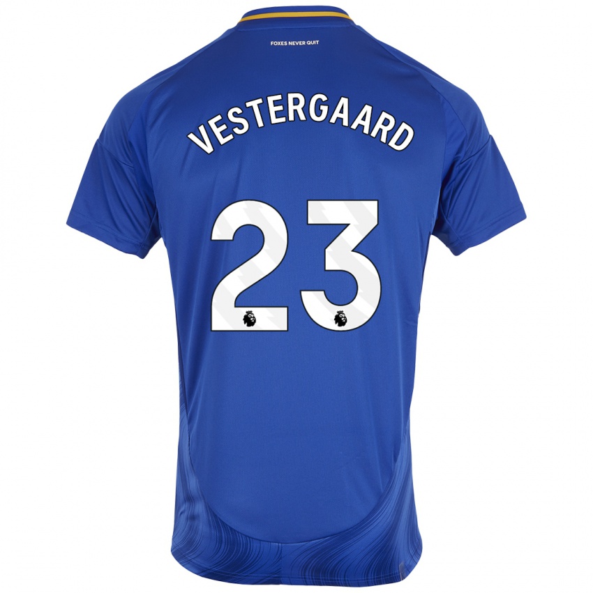 Kinder Jannik Vestergaard #23 Blau Weiß Heimtrikot Trikot 2024/25 T-Shirt