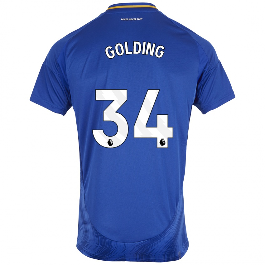 Kinder Michael Golding #34 Blau Weiß Heimtrikot Trikot 2024/25 T-Shirt