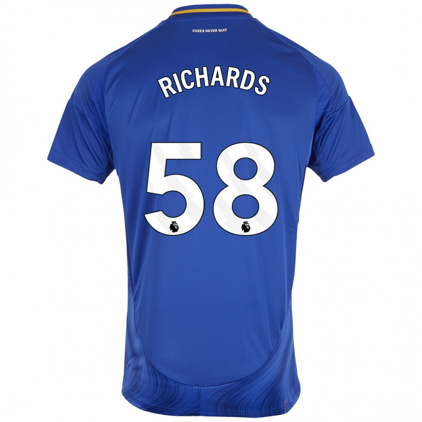 Kinder Amani Richards #58 Blau Weiß Heimtrikot Trikot 2024/25 T-Shirt