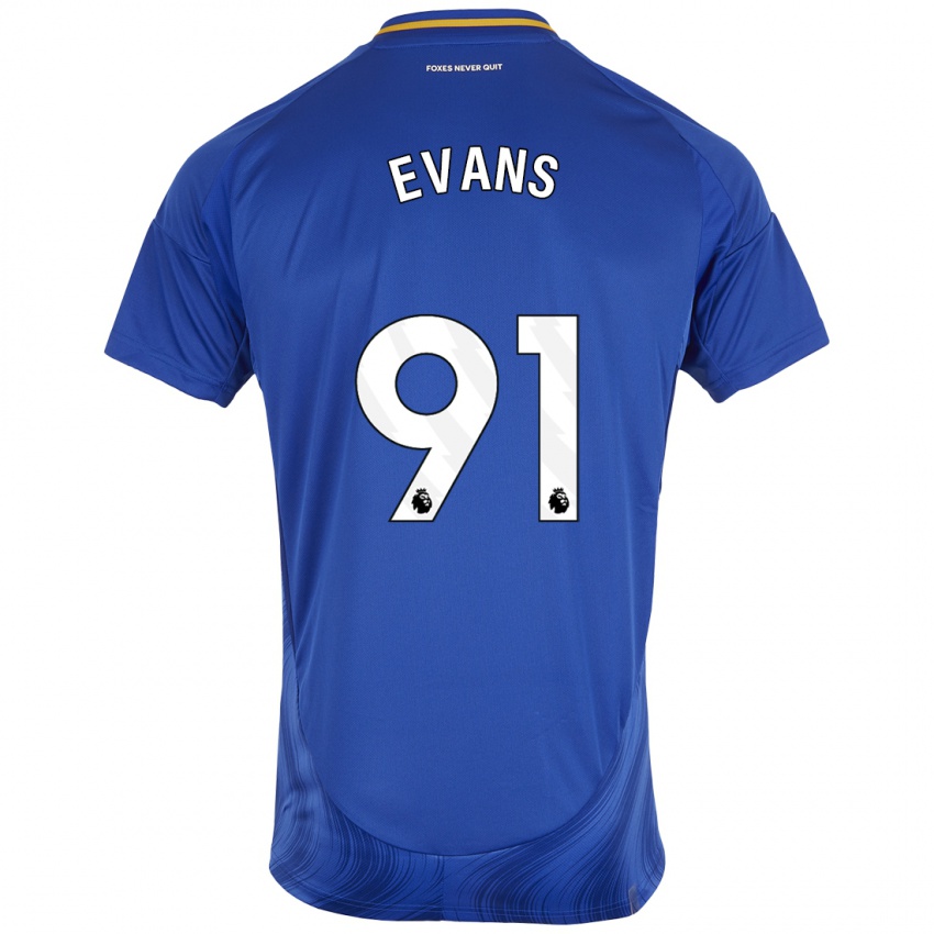 Kinder Jake Evans #91 Blau Weiß Heimtrikot Trikot 2024/25 T-Shirt