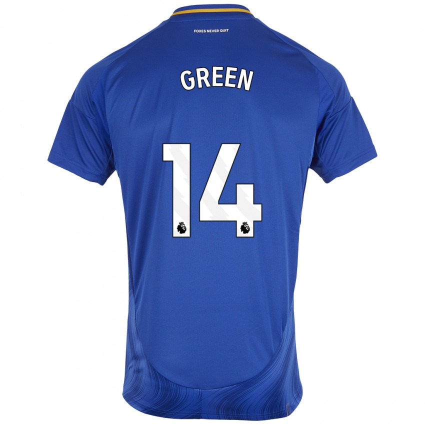 Kinder Josie Green #14 Blau Weiß Heimtrikot Trikot 2024/25 T-Shirt