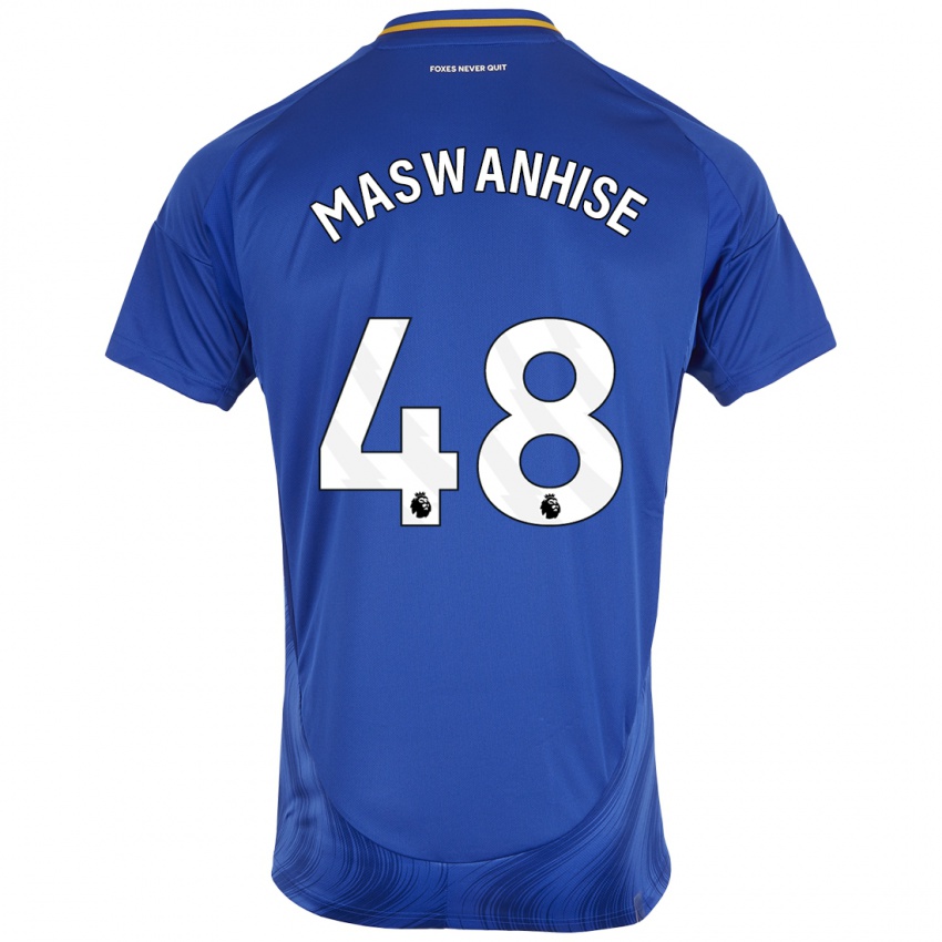 Kinder Tawanda Maswanhise #48 Blau Weiß Heimtrikot Trikot 2024/25 T-Shirt