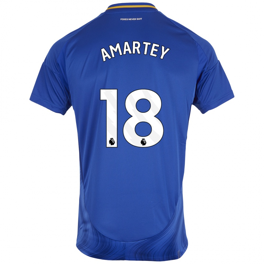 Kinder Daniel Amartey #18 Blau Weiß Heimtrikot Trikot 2024/25 T-Shirt