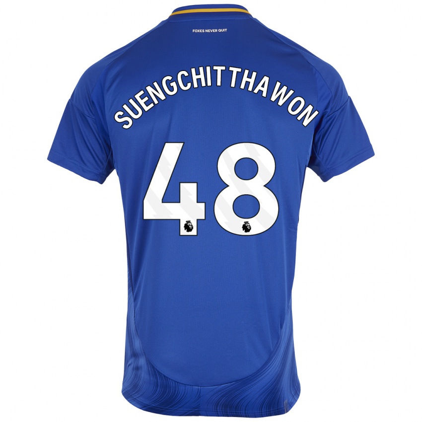 Kinder Thanawat Suengchitthawon #48 Blau Weiß Heimtrikot Trikot 2024/25 T-Shirt