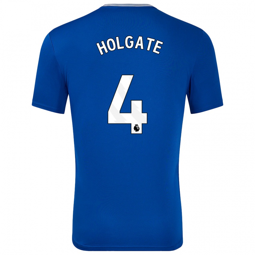 Kinder Mason Holgate #4 Blau Mit Heimtrikot Trikot 2024/25 T-Shirt