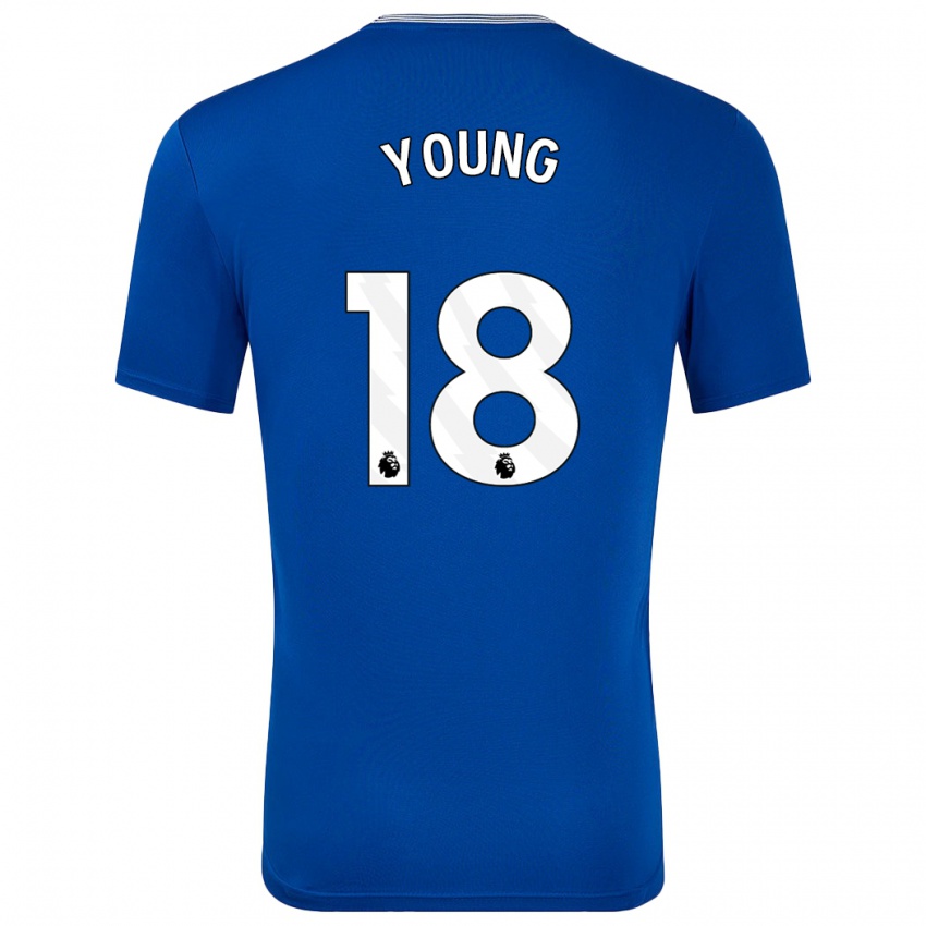 Kinder Ashley Young #18 Blau Mit Heimtrikot Trikot 2024/25 T-Shirt