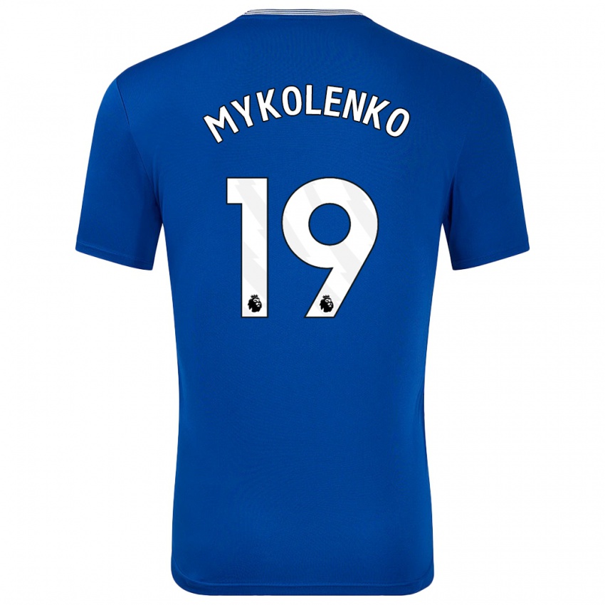 Kinder Vitaliy Mykolenko #19 Blau Mit Heimtrikot Trikot 2024/25 T-Shirt