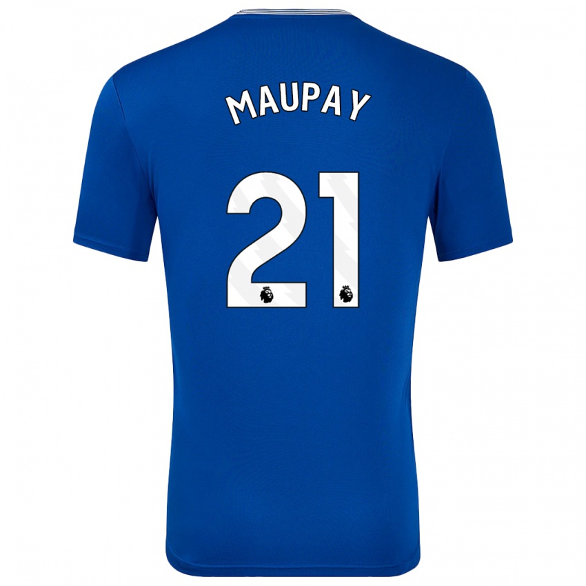 Kinder Neal Maupay #21 Blau Mit Heimtrikot Trikot 2024/25 T-Shirt