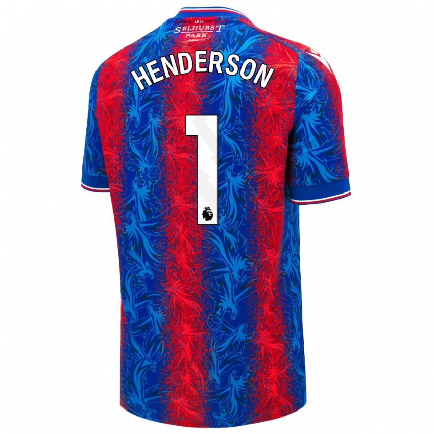 Kinder Dean Henderson #1 Rot Blauen Streifen Heimtrikot Trikot 2024/25 T-Shirt