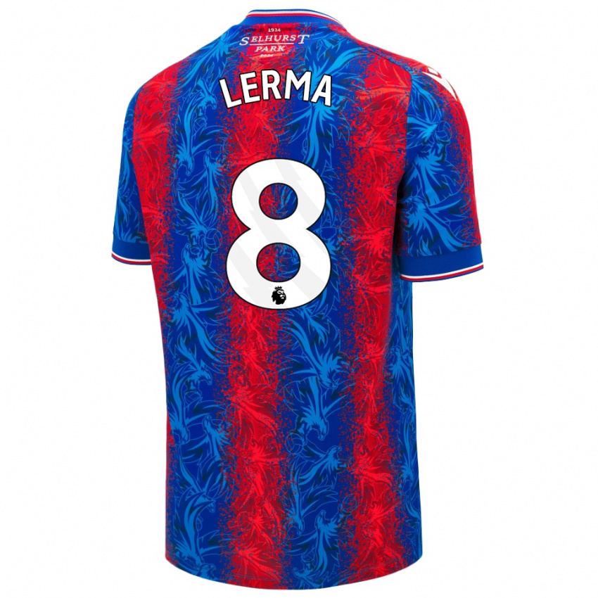 Kinder Jefferson Lerma #8 Rot Blauen Streifen Heimtrikot Trikot 2024/25 T-Shirt