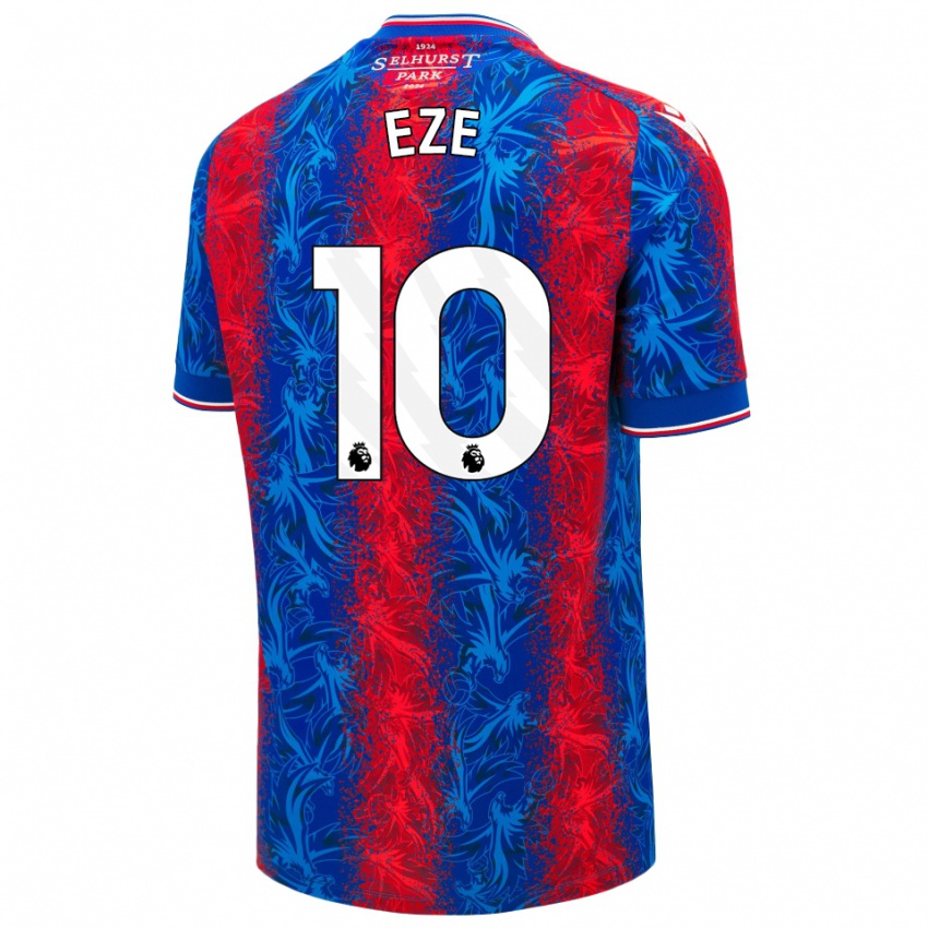 Kinder Eberechi Eze #10 Rot Blauen Streifen Heimtrikot Trikot 2024/25 T-Shirt