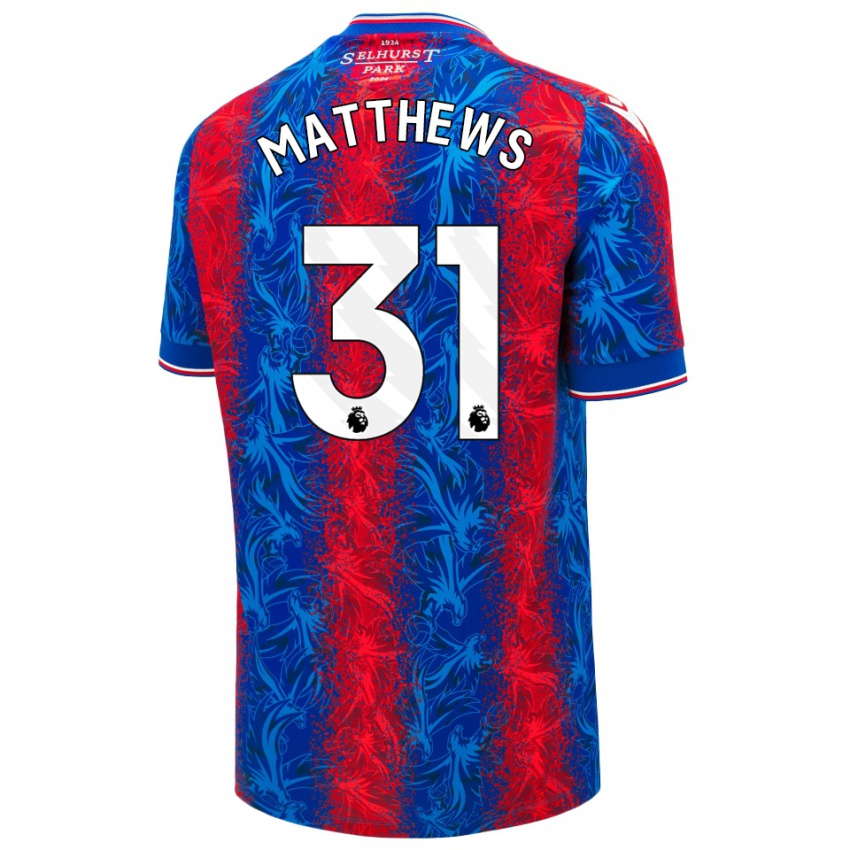 Kinder Remi Matthews #31 Rot Blauen Streifen Heimtrikot Trikot 2024/25 T-Shirt