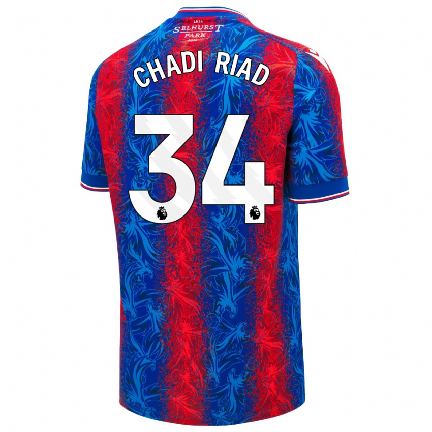 Kinder Chadi Riad #34 Rot Blauen Streifen Heimtrikot Trikot 2024/25 T-Shirt