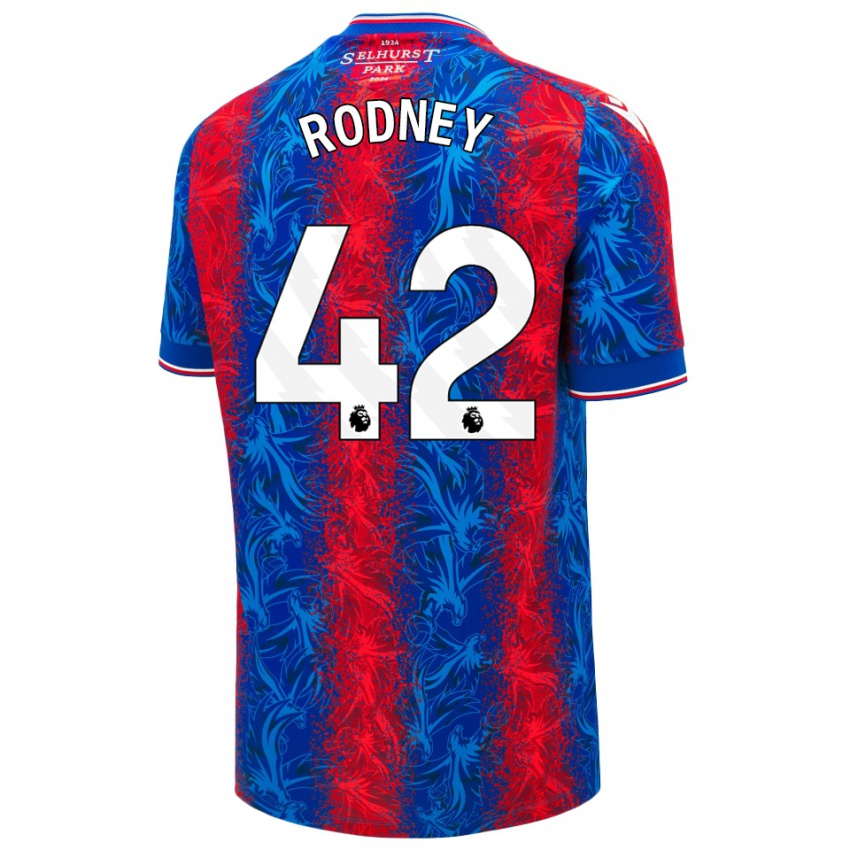 Kinder Kaden Rodney #42 Rot Blauen Streifen Heimtrikot Trikot 2024/25 T-Shirt