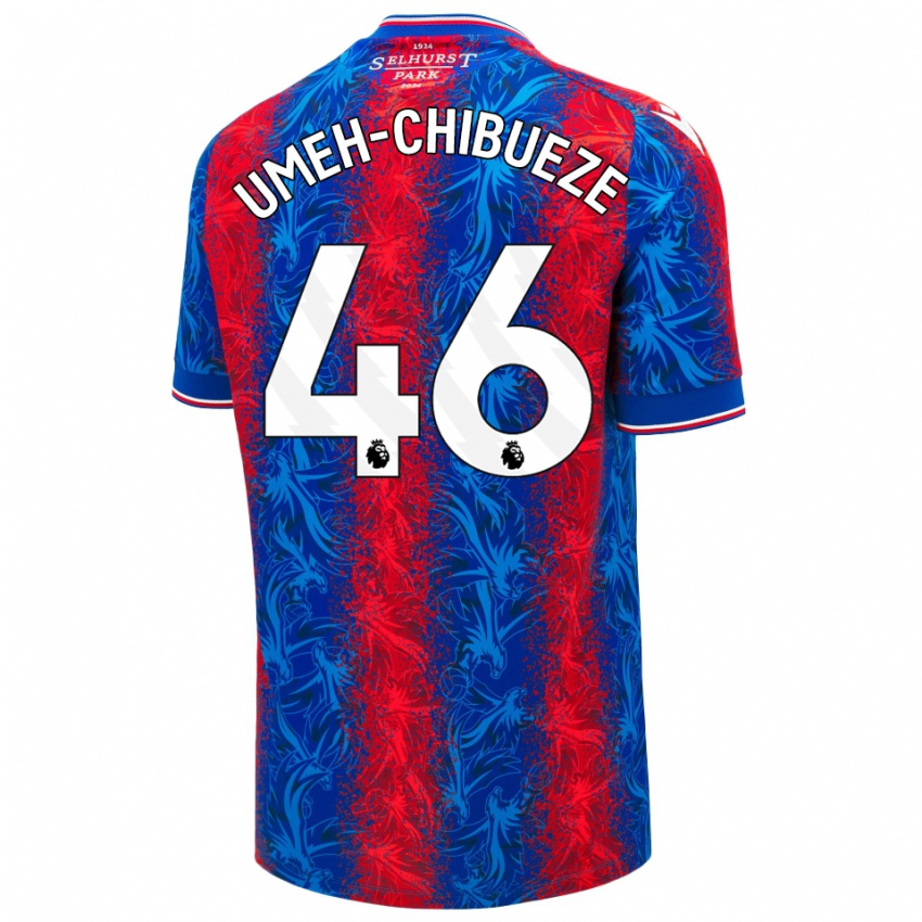 Kinder Franco Umeh-Chibueze #46 Rot Blauen Streifen Heimtrikot Trikot 2024/25 T-Shirt