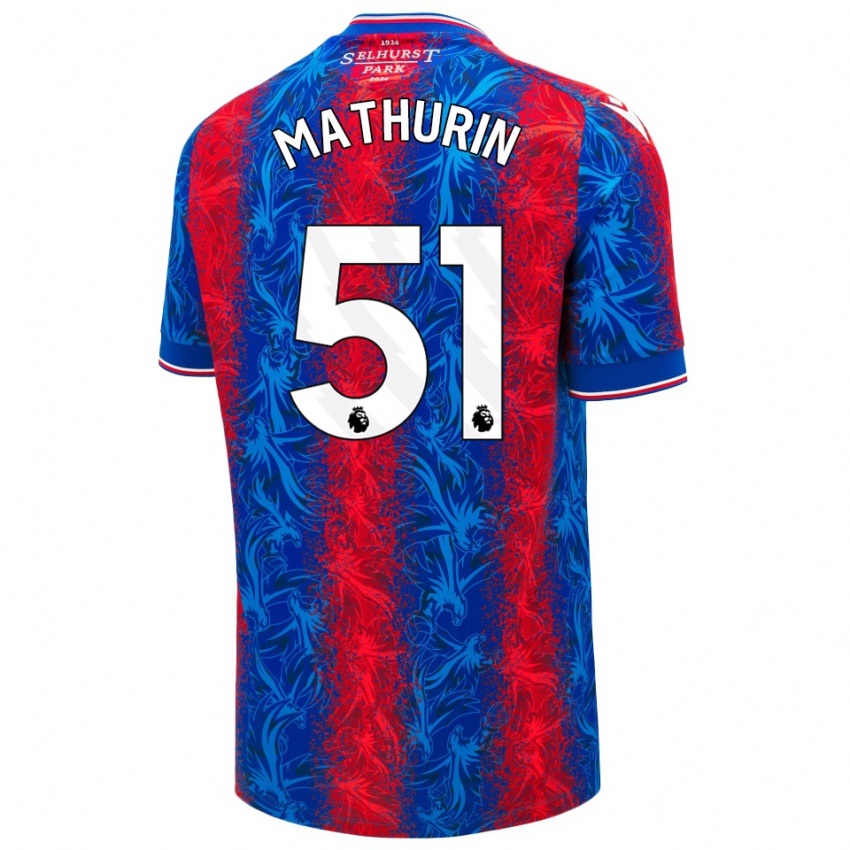 Kinder Roshaun Mathurin #51 Rot Blauen Streifen Heimtrikot Trikot 2024/25 T-Shirt