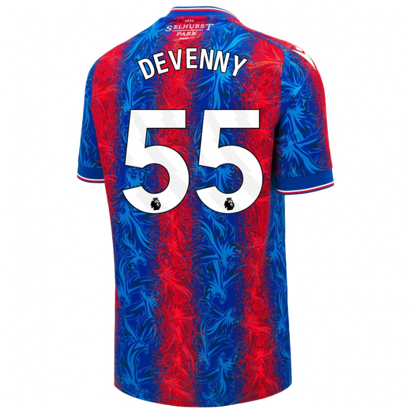 Kinder Justin Devenny #55 Rot Blauen Streifen Heimtrikot Trikot 2024/25 T-Shirt