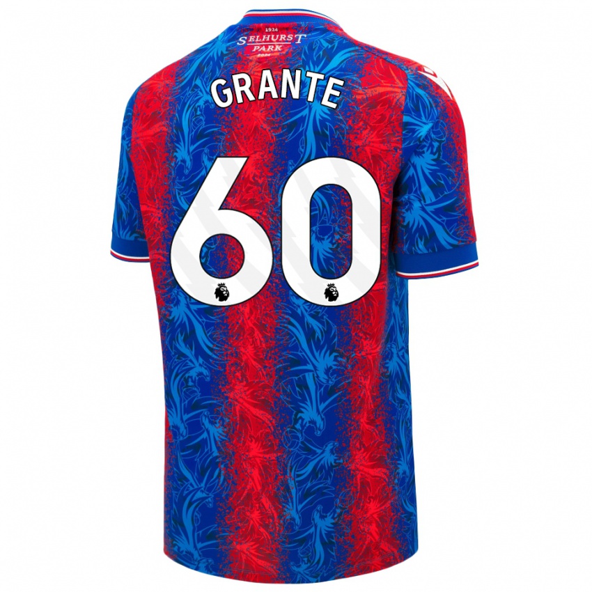 Kinder Jake Grante #60 Rot Blauen Streifen Heimtrikot Trikot 2024/25 T-Shirt