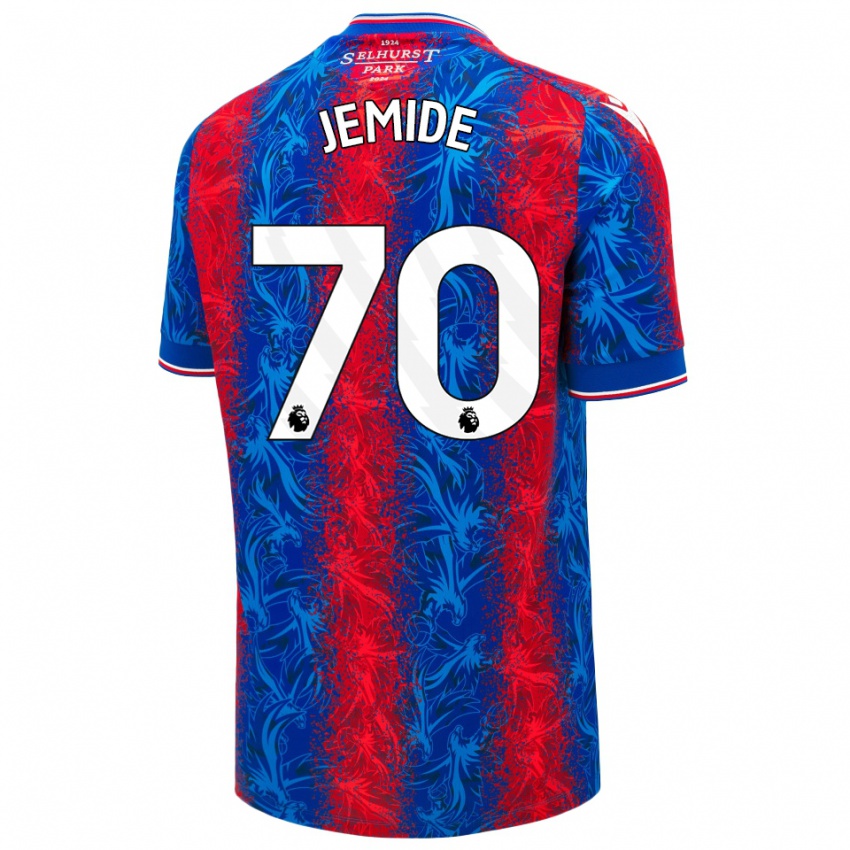 Kinder Mofe Jemide #70 Rot Blauen Streifen Heimtrikot Trikot 2024/25 T-Shirt