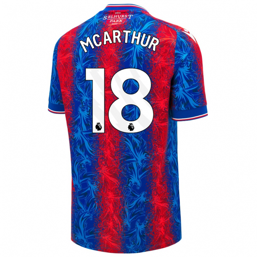 Kinder James Mcarthur #18 Rot Blauen Streifen Heimtrikot Trikot 2024/25 T-Shirt