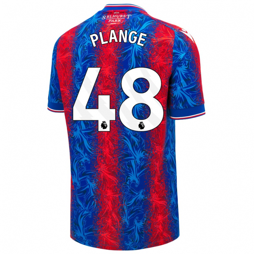 Kinder Luke Plange #48 Rot Blauen Streifen Heimtrikot Trikot 2024/25 T-Shirt