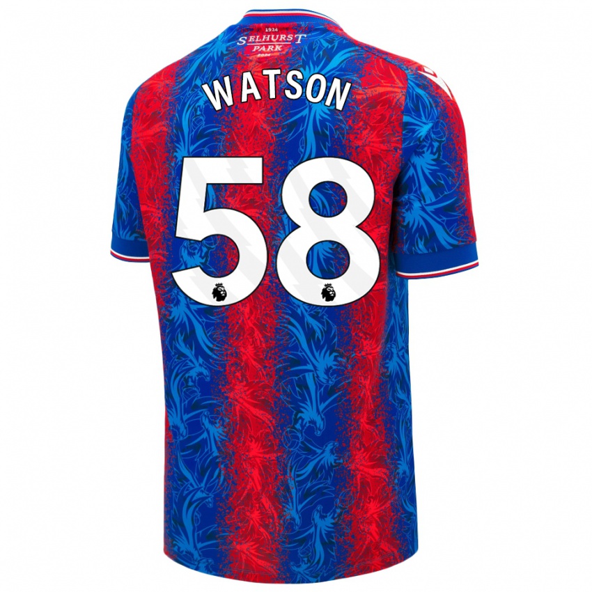 Kinder Noah Watson #58 Rot Blauen Streifen Heimtrikot Trikot 2024/25 T-Shirt