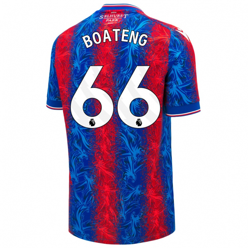 Kinder David Boateng #66 Rot Blauen Streifen Heimtrikot Trikot 2024/25 T-Shirt