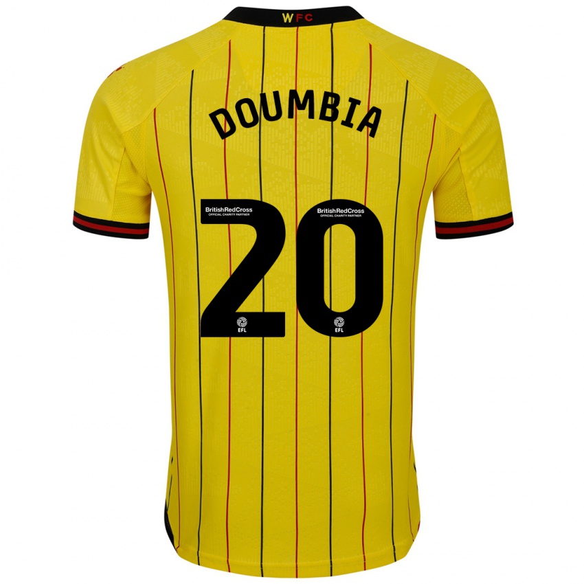 Kinder Mamadou Doumbia #20 Gelb Schwarz Heimtrikot Trikot 2024/25 T-Shirt