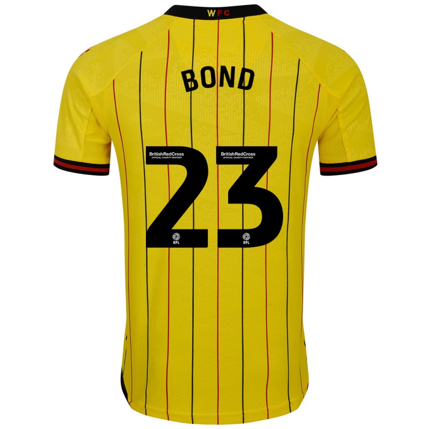 Kinder Jonathan Bond #23 Gelb Schwarz Heimtrikot Trikot 2024/25 T-Shirt