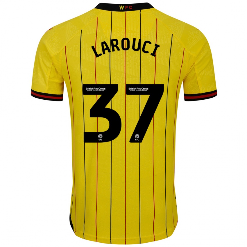 Kinder Yasser Larouci #37 Gelb Schwarz Heimtrikot Trikot 2024/25 T-Shirt