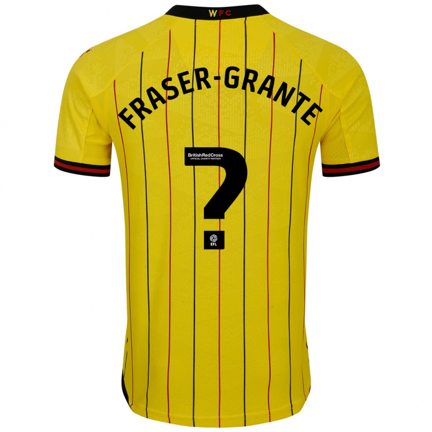 Kinder Zak Fraser-Grante #0 Gelb Schwarz Heimtrikot Trikot 2024/25 T-Shirt