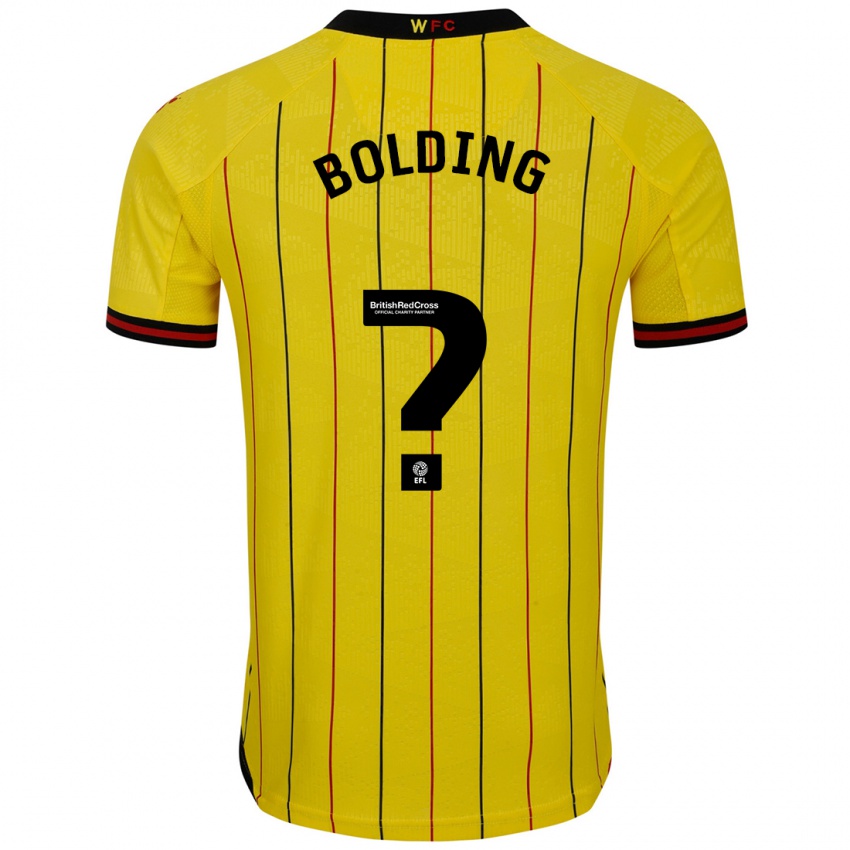 Kinder Charlie Bolding #0 Gelb Schwarz Heimtrikot Trikot 2024/25 T-Shirt