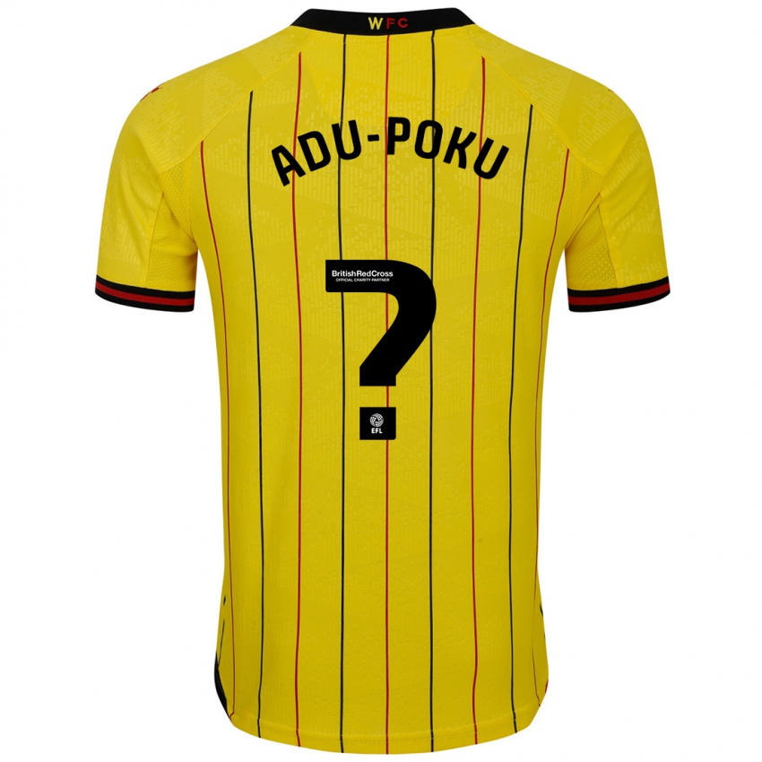 Kinder Michael Adu-Poku #0 Gelb Schwarz Heimtrikot Trikot 2024/25 T-Shirt