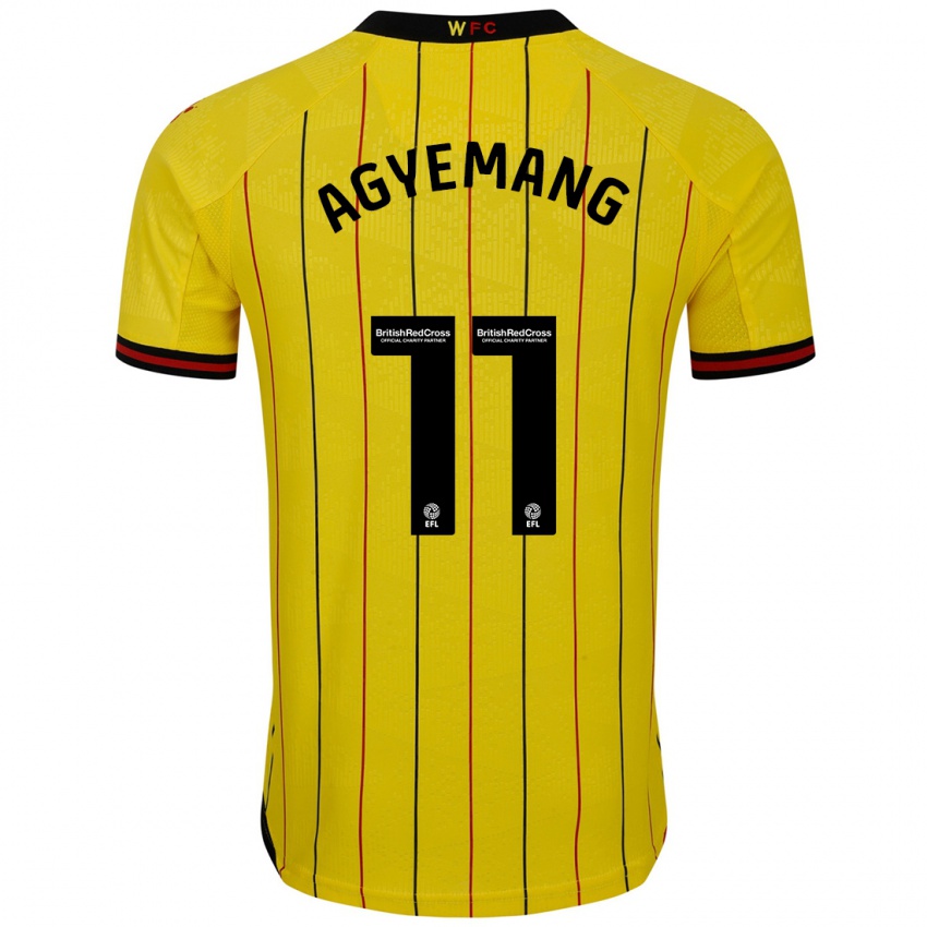 Kinder Michelle Agyemang #11 Gelb Schwarz Heimtrikot Trikot 2024/25 T-Shirt